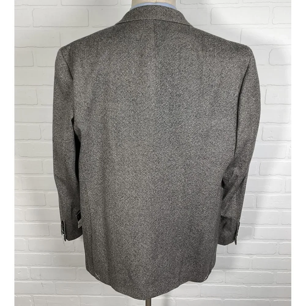 Stafford Blazer Men 50R Black‎ White Donegal Signature Classic Fit Merino Wool